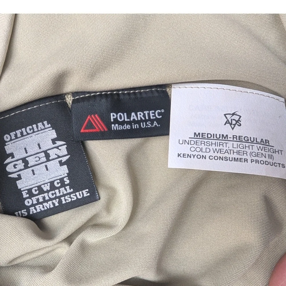 NWT ADS Polartec GEN III ECWCS L1 Undershirt Men‎ Medium Regular Tan